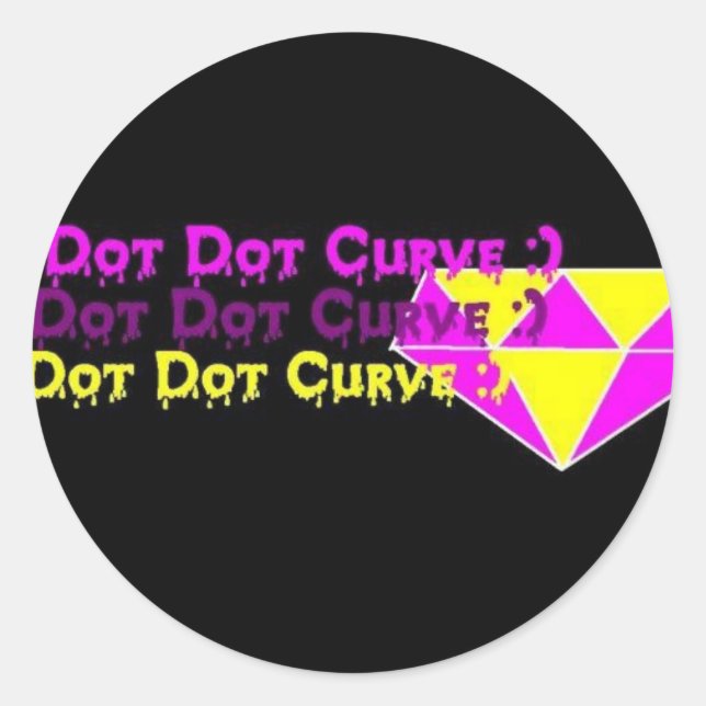 Dot Dot Curve :) Diamant Sticker (Vorderseite)