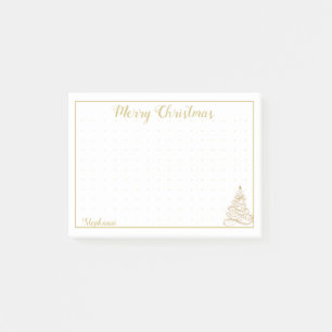 Dot Grid: Golden Filigree Weihnachtsbaum Elegant Post-it Klebezettel