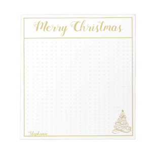 Dot Grid: Golden Filigree Weihnachtsbaum Notizblock