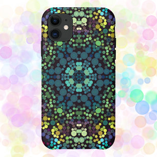 Dot Mandala Blume Blau Gelb und Lila Case-Mate iPhone Hülle
