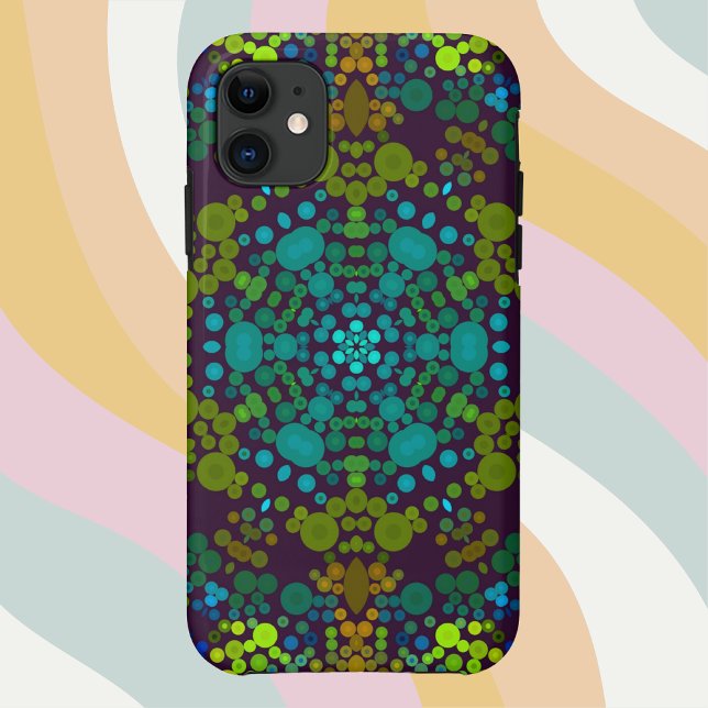 Dot Mandala Blume Blau Gelb und Rosa Case-Mate iPhone Hülle (Von Creator hochgeladen)
