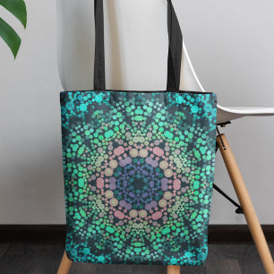 Dot Mandala Blume Blau Grün und Rosa