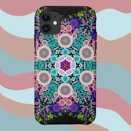 Dot Mandala Blume Blau Grün und Rosa Case-Mate iPhone Hülle