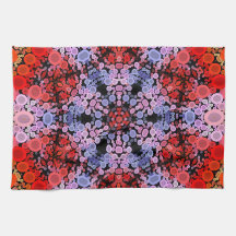 Dot Mandala Blume Blau Rot und Rosa
