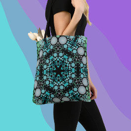 Dot Mandala Blume Blue Green und Grau