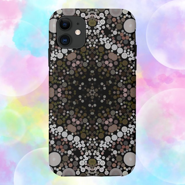 Dot Mandala Blume Braun und Weiß Case-Mate iPhone Hülle (Von Creator hochgeladen)