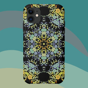 Dot Mandala Blume Gelb Blau und Grau Case-Mate iPhone Hülle