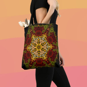 Dot Mandala Blume Gelb rot und schwarz