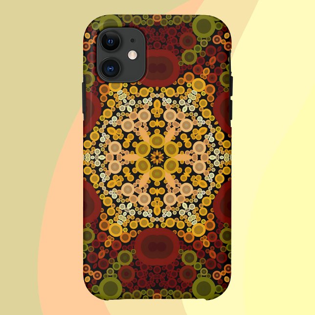 Dot Mandala Blume Gelb rot und schwarz Case-Mate iPhone Hülle (Von Creator hochgeladen)