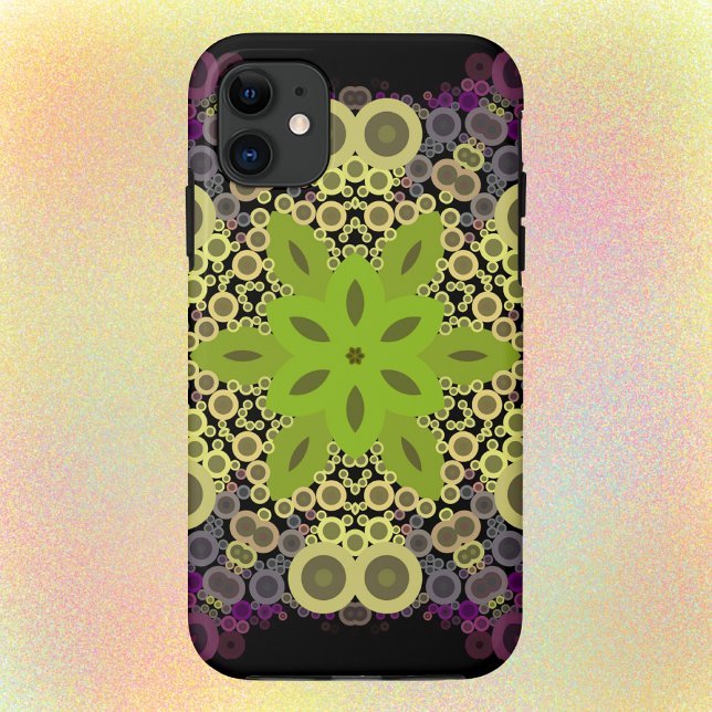 Dot Mandala Blume Gelb und Lila Case-Mate iPhone Hülle (Von Creator hochgeladen)