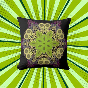 Dot Mandala Blume Gelb und Lila Kissen