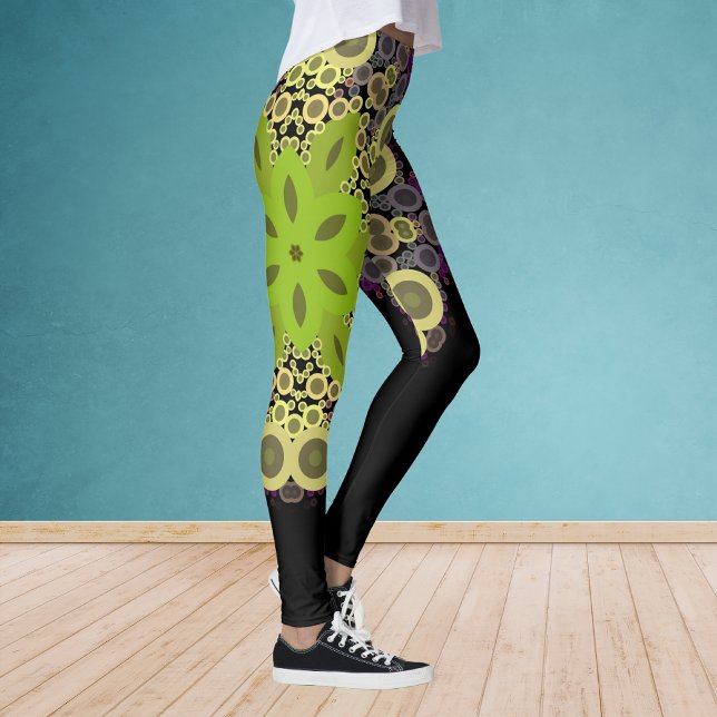 Dot Mandala Blume Gelb und Lila Leggings (Von Creator hochgeladen)