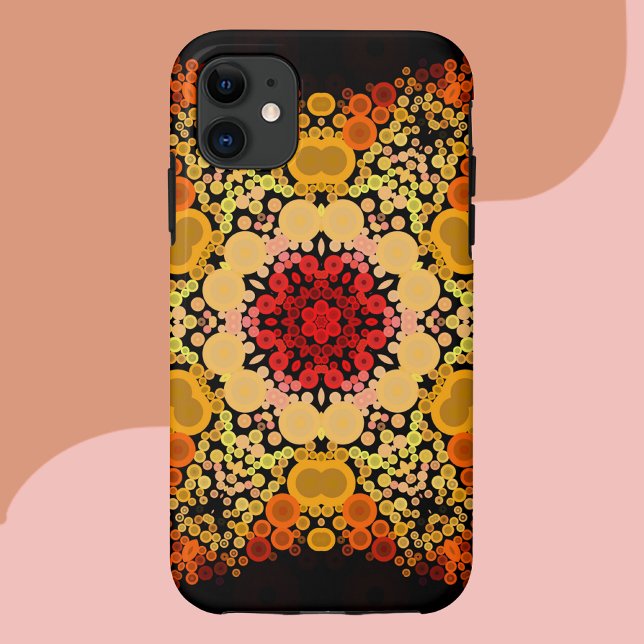 Dot Mandala Blume Gelb und Rot Case-Mate iPhone Hülle (Von Creator hochgeladen)