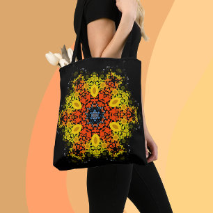 Dot Mandala Blume Gelborange und Blau