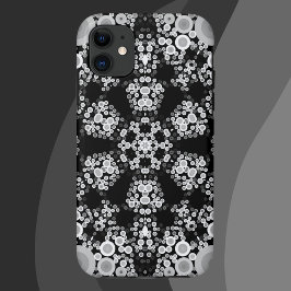 Dot Mandala Blume Grau und Schwarz Case-Mate iPhone Hülle