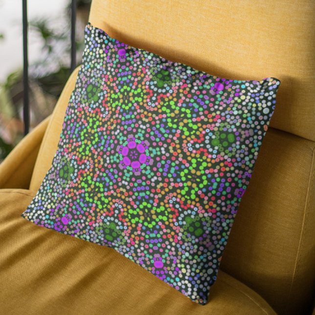 Dot Mandala Blume Green Lila und Orange Kissen (Von Creator hochgeladen)