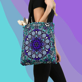 Dot Mandala Blume Lila Blau und Weiß