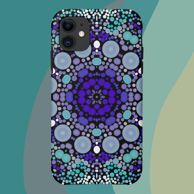 Dot Mandala Blume Lila Blau und Weiß Case-Mate iPhone Hülle (Von Creator hochgeladen)
