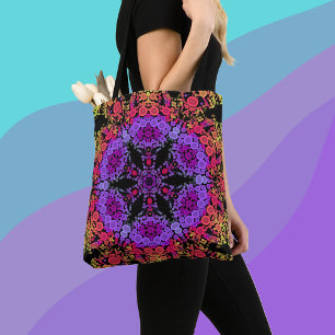 Dot Mandala Blume Lila Orange und Gelb