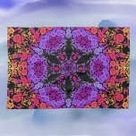 Dot Mandala Blume Lila Orange und Gelb Geschirrtuch<br><div class="desc">Diese groovy Mandala ist lila,  orange und gelb und wurde von Mandalasen mit Farbpunkten inspiriert. Trippige geometrische Muster für den modernen Hippie!</div>