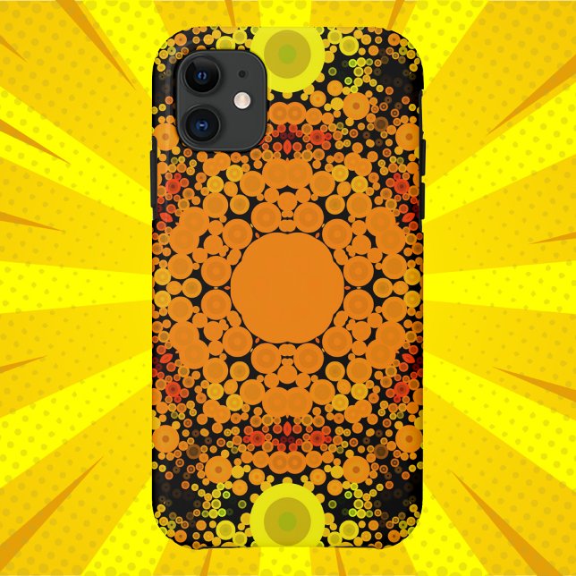 Dot Mandala Blume Orange Gelb und Grün Case-Mate iPhone Hülle (Von Creator hochgeladen)