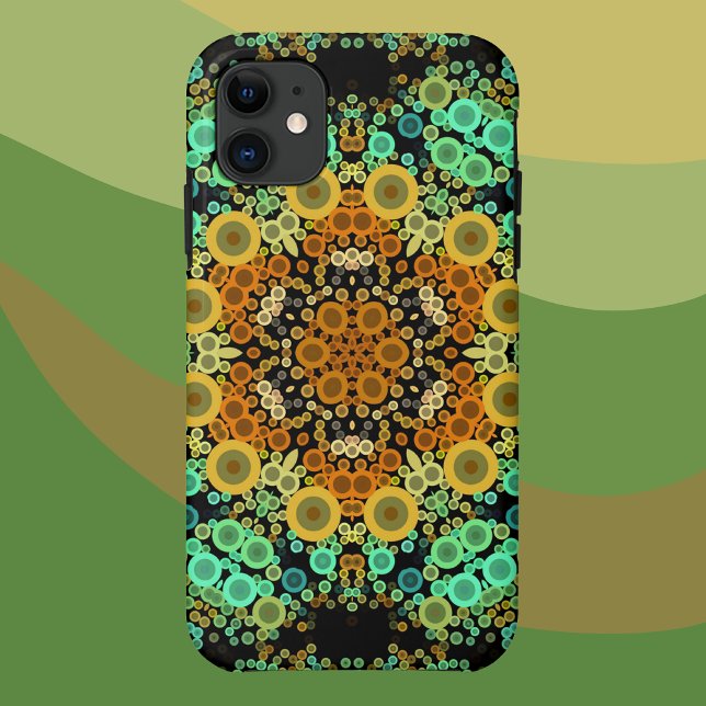 Dot Mandala Blume Orange Green und Blue Case-Mate iPhone Hülle (Von Creator hochgeladen)