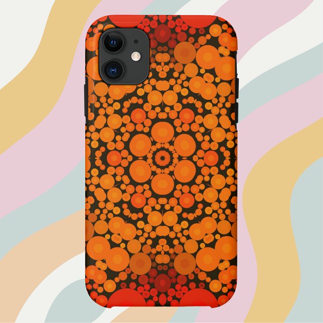 Dot Mandala Blume Orange und Black Case-Mate iPhone Hülle (Von Creator hochgeladen)