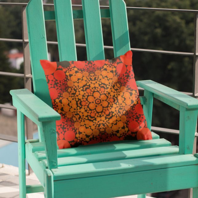 Dot Mandala Blume Orange und Black Kissen (Von Creator hochgeladen)