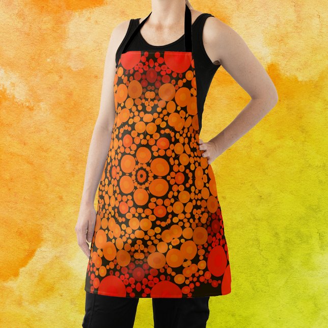 Dot Mandala Blume Orange und Black Schürze (Von Creator hochgeladen)