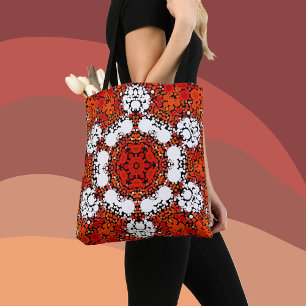 Dot Mandala Blume Orange White und Red