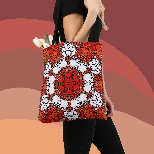 Dot Mandala Blume Orange White und Red (Von Creator hochgeladen)