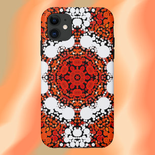 Dot Mandala Blume Orange White und Red Case-Mate iPhone Hülle