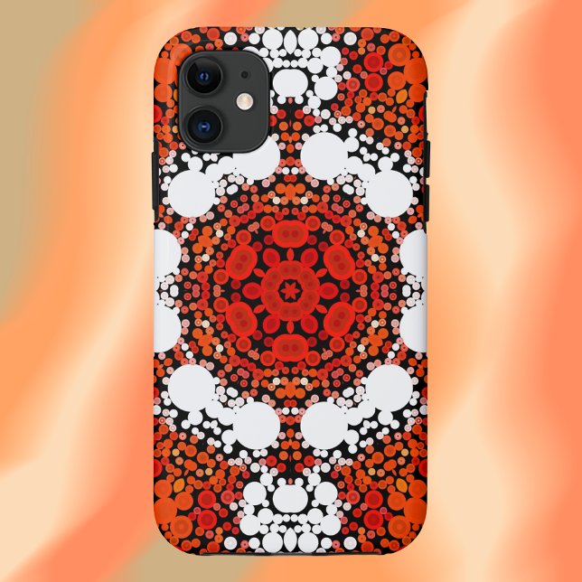 Dot Mandala Blume Orange White und Red Case-Mate iPhone Hülle (Von Creator hochgeladen)