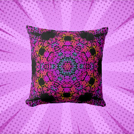 Dot Mandala Blume Rosa Blau und Orange Kissen
