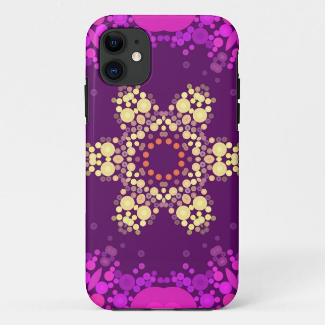 Dot Mandala Blume Rosa und Gelb Case-Mate iPhone Hülle (Rückseite)