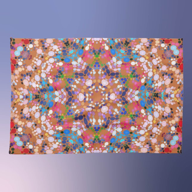 Dot Mandala Orange Blue Pink und White Geschirrtuch (Von Creator hochgeladen)