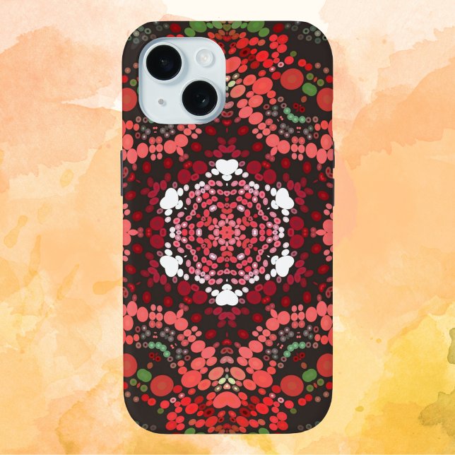 Dot Mandala Red Green und White Case-Mate iPhone Hülle (Von Creator hochgeladen)