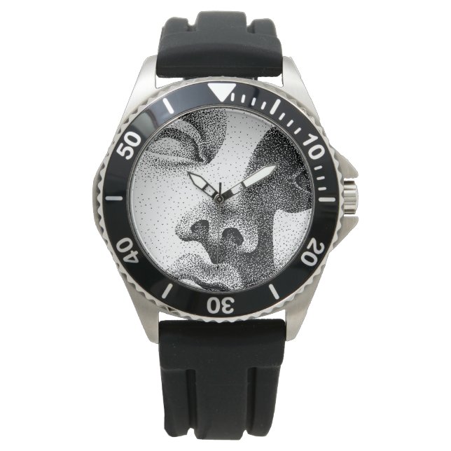 Dot Matrix Art: klassische Marmorwand Armbanduhr (Vorderseite)