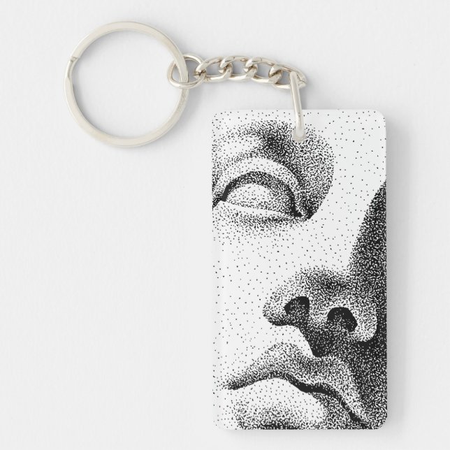 Dot Matrix Art: klassische Marmorwand Schlüsselanhänger (Vorderseite)