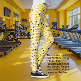 Dot Matrix - Gelb Creme Schwarz-Textoption Leggings