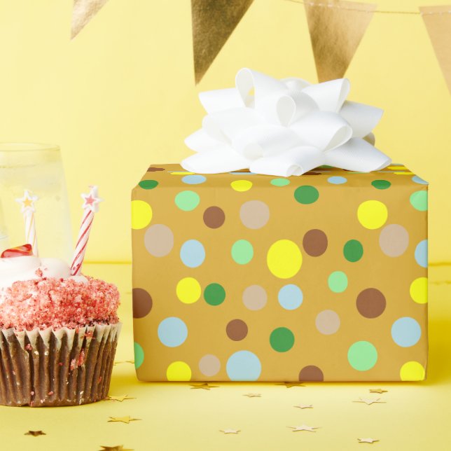 Dot Parade Naturfarben Geschenkpapier (Geburtstagsparty)