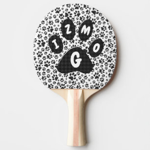 Dot Ping Pong Padd Pad Pads Black and White Polka Tischtennis Schläger