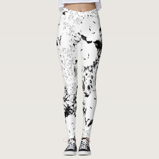 Dot, schwarze Kuh Leggings (Vorderseite)