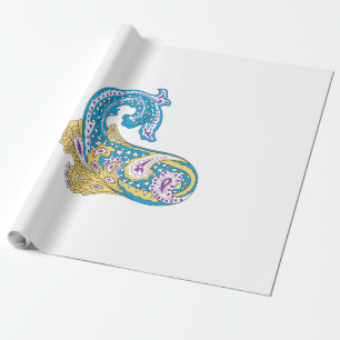 Dot, Sherpa Blue, Golden Sand Design Geschenkpapier