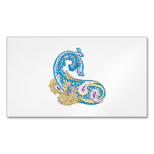 Dot, Sherpa Blue, Golden Sand Design Magnetische Visitenkarte