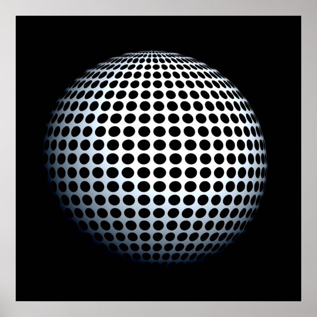 Dot Sphere Op Art Poster (Vorne)