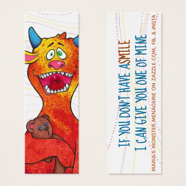 Dot the Monster, w/quote, glückliche Karten (Vorne & Hinten)