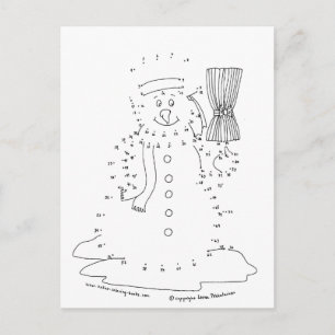 Dot to Dot Snowman Postkarte