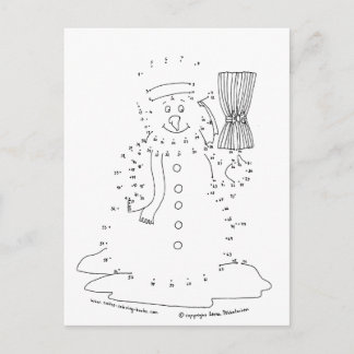 Dot to Dot Snowman Postkarte