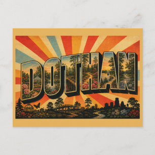 Dothan AL Vintage Reise Kunst Postkarte